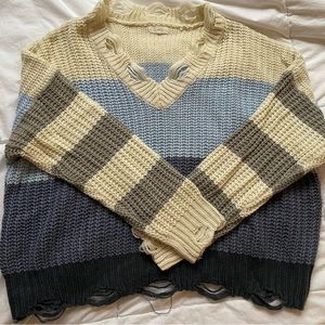 Oversized Distressed Sweater